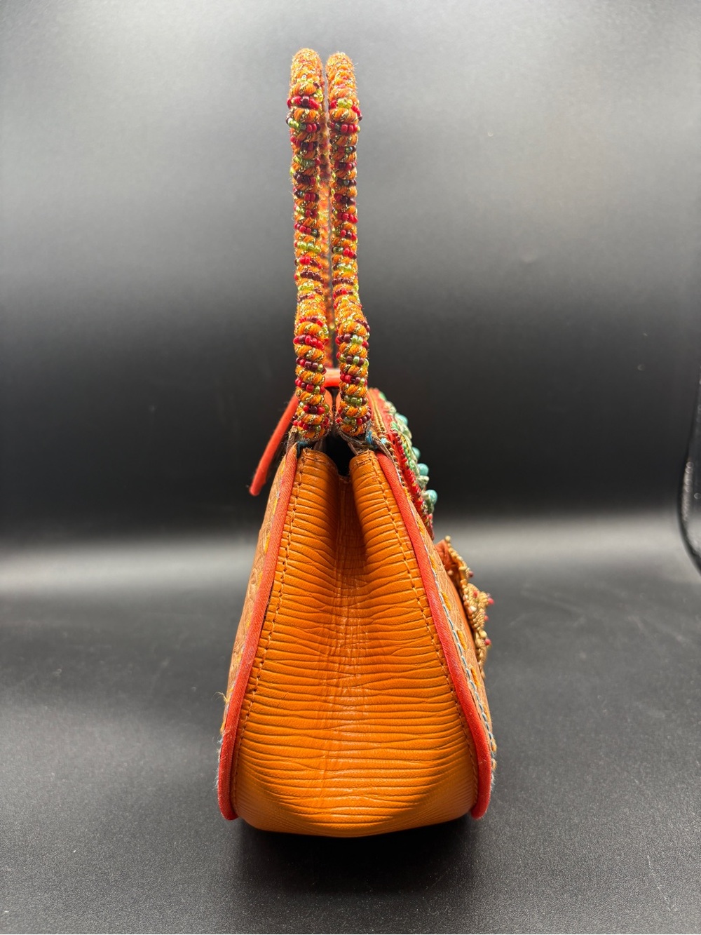 Mary Frances Orange Beaded Wristlet Clutch - Picture 6 of 11